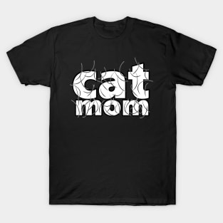 Cat Mom Black Hair T-Shirt